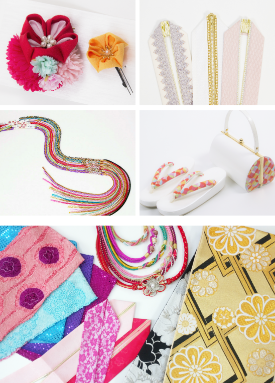 小物とヘアメイクで雰囲気を変える